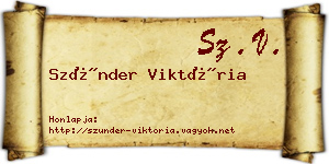 Szünder Viktória névjegykártya